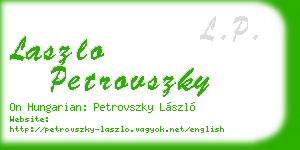 laszlo petrovszky business card