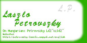 laszlo petrovszky business card